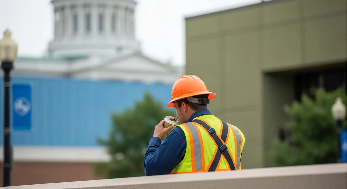 Greater Lansing worker taking a break outdoors